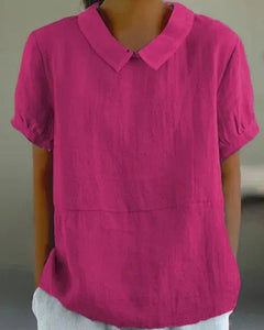 Ingrid | Klassische Kragenbluse in Dunkelrosa