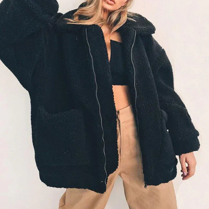 Tulsa - damen fleece sweatshirt mit breitem kragen