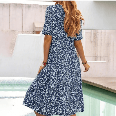 Halben Ärmeln Blumenkleid für Damen