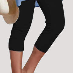 Brunhilde | Damen Capri Leggings 3/4 Länge in Schwarz