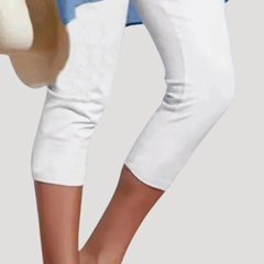 Brunhilde | Damen Capri Leggings 3/4 Länge in Weiß