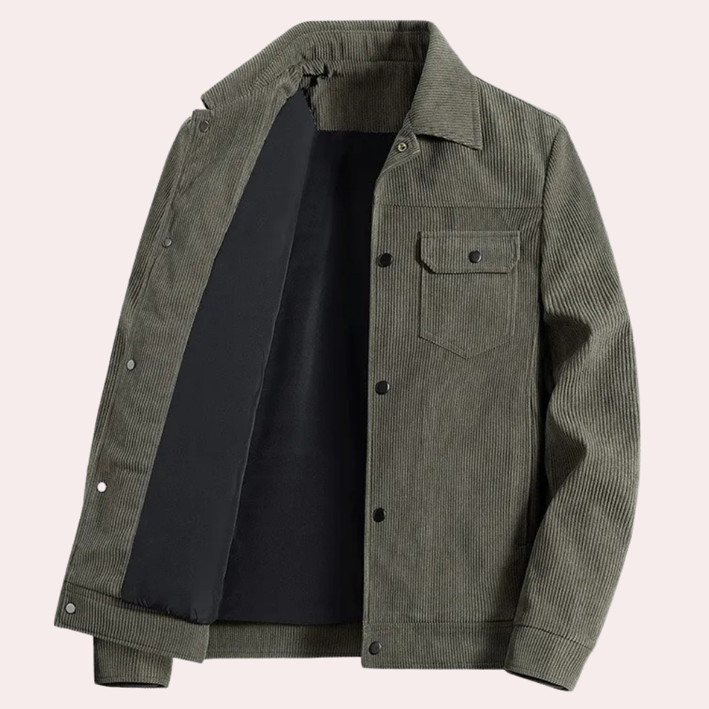 Kordjacke mit Knöpfen für Männer