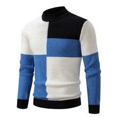 Bunter Rollkragenpulli - Benjamin in Blau - Weiß - Schwarz - Nicht auf Lager