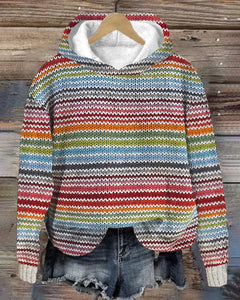 Mehrfarbiger Kapuzenpullover für Frauen in Mehrfarbig