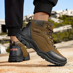 Winterschuhe Herren | Hoher Schnitt Outdoor Stiefel Mit Schnürung in Braun