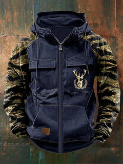 Amelie | Herren-Hoodie mit Reißverschluss & Taschen in Marineblau