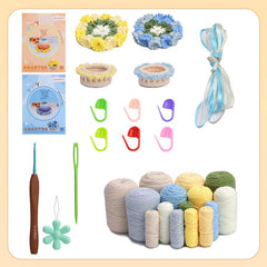 2+2 Gratis | GarnBlüte™ Stressfreier Häkelspaß in 🌼2 Gelb + 2 Blau