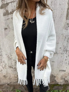 WILMA™ | WARME STRICKJACKE in Weiß