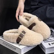 Zilvia – Warme Lammwoll Schuhe Im Märchenstil in Beige