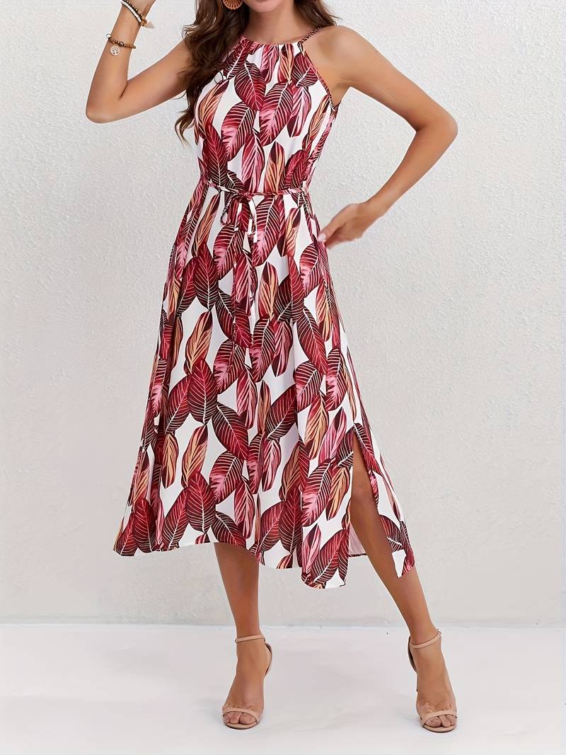 Jocelyn® | Neckholder-Strandkleid mit Blattmuster