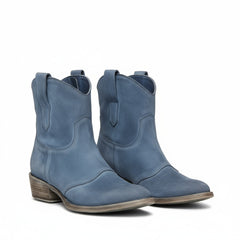 Sadie | Gepolstert Runde Spitze Cowboy-Stiefeletten in Blau