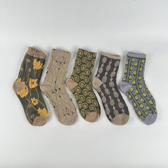 Olivia | Vintage Socken in Geprägt - 5 Paar