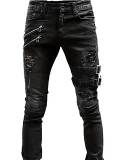 Samuel - Bikerjeans für den modernen Mann in Schwarz