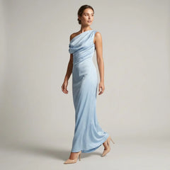 Julia | Damen Festlich Langes Hochzeitsgast Maxikleid in Blau