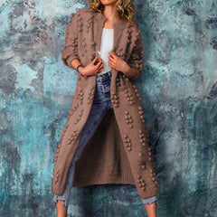 Cecilie - Elegante farbige Strickjacke für Damen in Kaffee