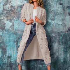 Cecilie - Elegante farbige Strickjacke für Damen in Aprikose