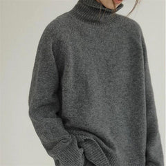 Lockerer Rollkragenpullover in Grau