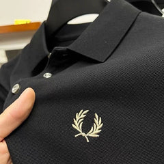 Calvin | Herren dehnbares elegantes Poloshirt in Schwarz