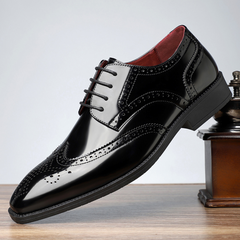 Matthias®️ - Brogue-Schuhe aus Leder in Schwarz