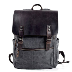 Gaston - Vintage-Rucksack - Robustes Canvas in Dunkelgrau