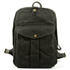 Phineas - Canvas-Rucksack - Robuster Vintage-Stil in Schwarz