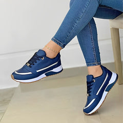 Lässige Schnürsneaker für Damen in Blau