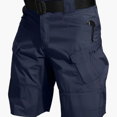 Herren-Funktionsshorts mit Taschen und Gürtel in Marineblau