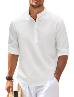 Vincent - Das Ultra Comfort Casual Langarmshirt in Weiß