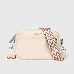 Amara | Leder Schultertasche in Beige