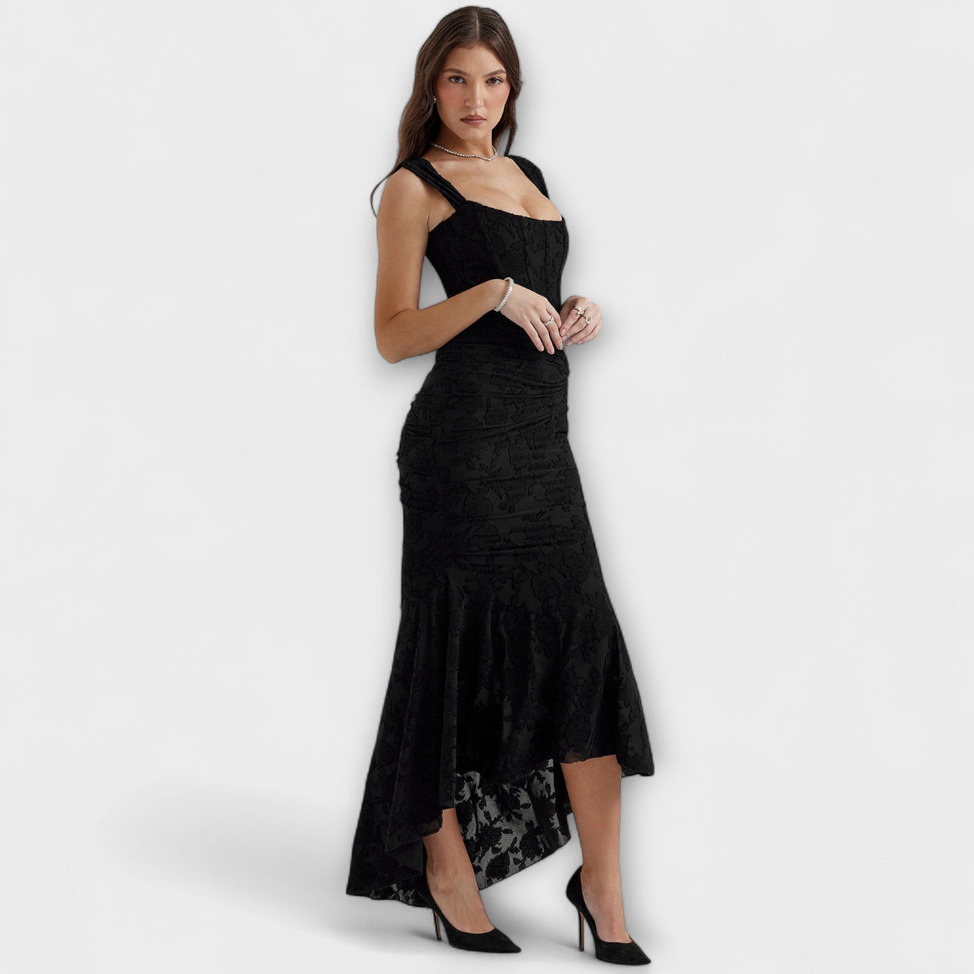 Renske - Stilvolles Maxikleid mit kunstvollem Korsett
