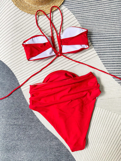 Clara® | Bikini mit Neckholder und Blumendetail