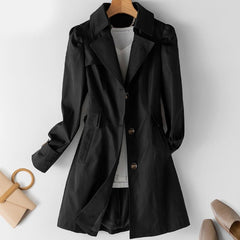 Laura - Damen Trenchcoat in Schwarz
