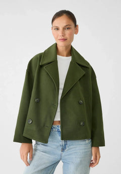 Charlotte | Kurze Zweireiher-Jacke in Grün