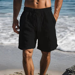 Christian | Herren Schnelltrocknende Leinen Badeshorts in Schwarz