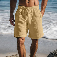 Christian | Herren Schnelltrocknende Leinen Badeshorts in Khaki