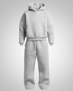 Clara | Damen Bequemer Oversized Jogginganzug in Hellgrau