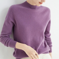 Raina | Damen Weicher Wärmender Stehkragenpullover in Lila