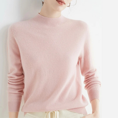 Raina | Damen Weicher Wärmender Stehkragenpullover in Rosa