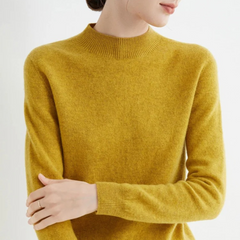 Raina | Damen Weicher Wärmender Stehkragenpullover in Gelb