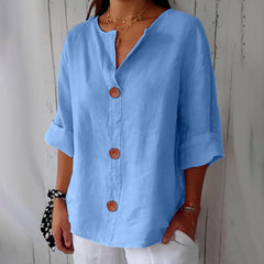 Clara | Legere fließende Bluse in Hellblau