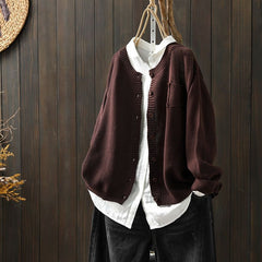 Damen Strickjacke in Übergrößer | Bequem in Braun