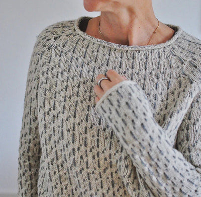 Eleganter Grauer Strickpullover für Damen | Langarm