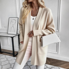 Sofia | Kuscheliger Cardigan mit offenem Schnitt in Aprikose