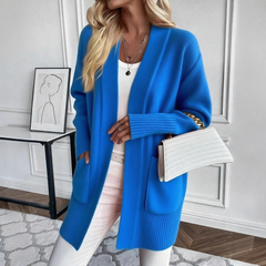 Sofia | Kuscheliger Cardigan mit offenem Schnitt in Blau