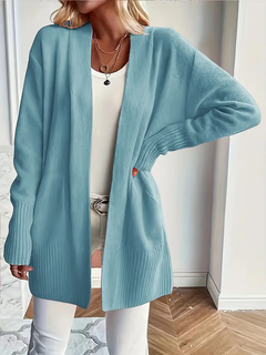 Sofia | Kuscheliger Cardigan mit offenem Schnitt in Pfauenblau