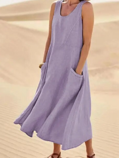 Tosca | Damen Schürzenkleid mit Taschen in Lila