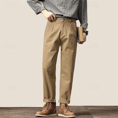 NORMAN - GERADE GESCHNITTENE HOSE in Khaki
