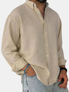 Nicholas | Herren Klassisches Button-Down Hemd in Beige