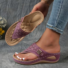 Ysola - Softtouch-Keilsandalen in Rot