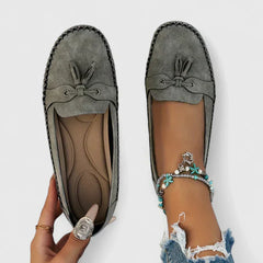 Stella | Gummisohle Flache Sohle Ballerinas in Grau
